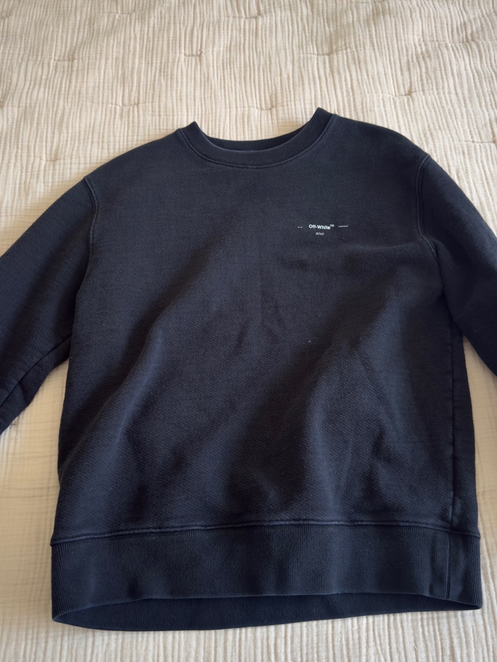 Off-White Black Minimal Logo Crewneck Sweatshirt